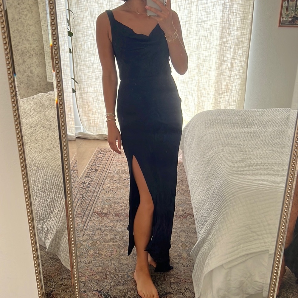 Bec + Bridge Moon Dance Cowl Dress Navy